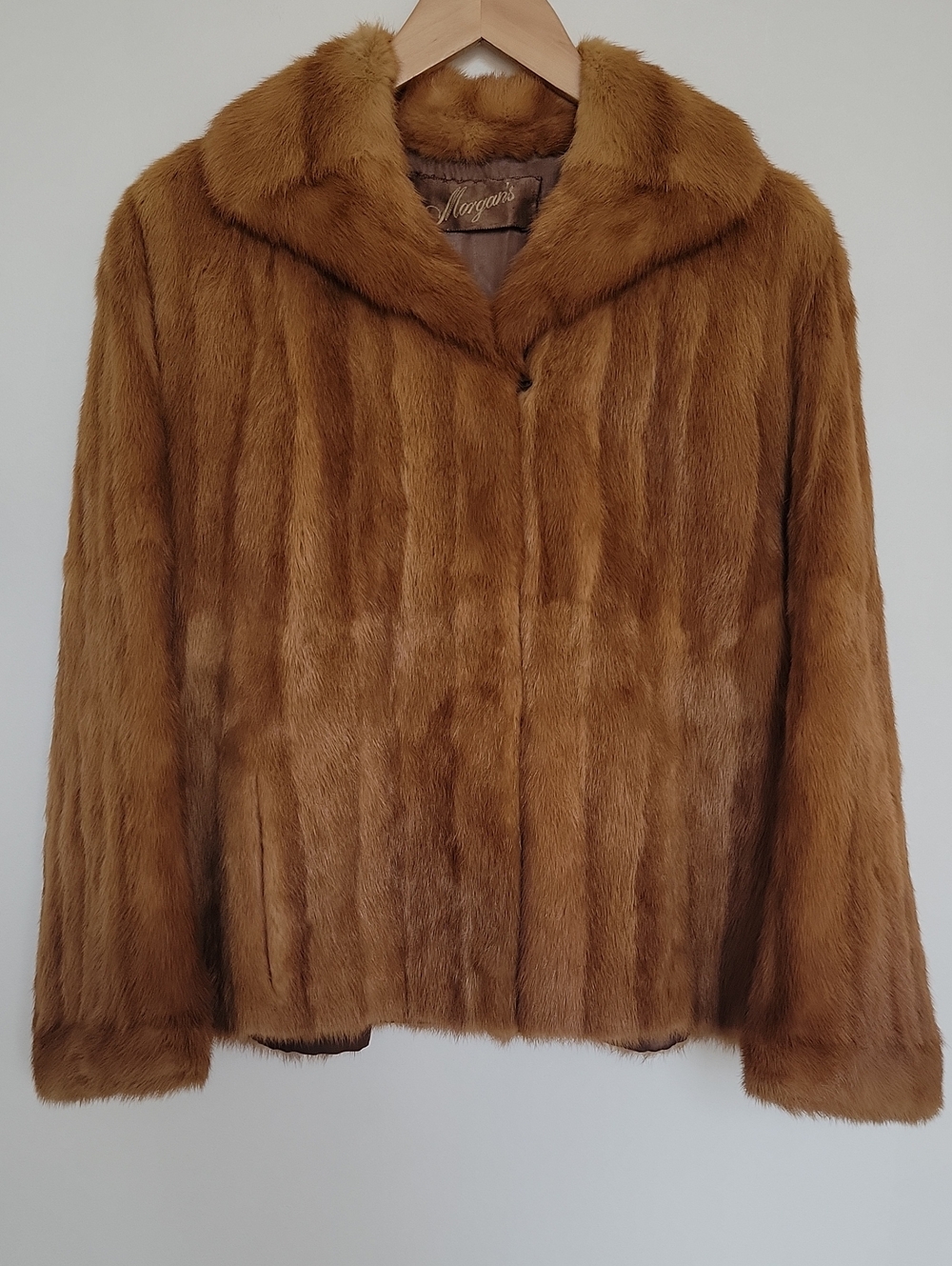 Vintage Caramel Mink Fur Cropped Jacket